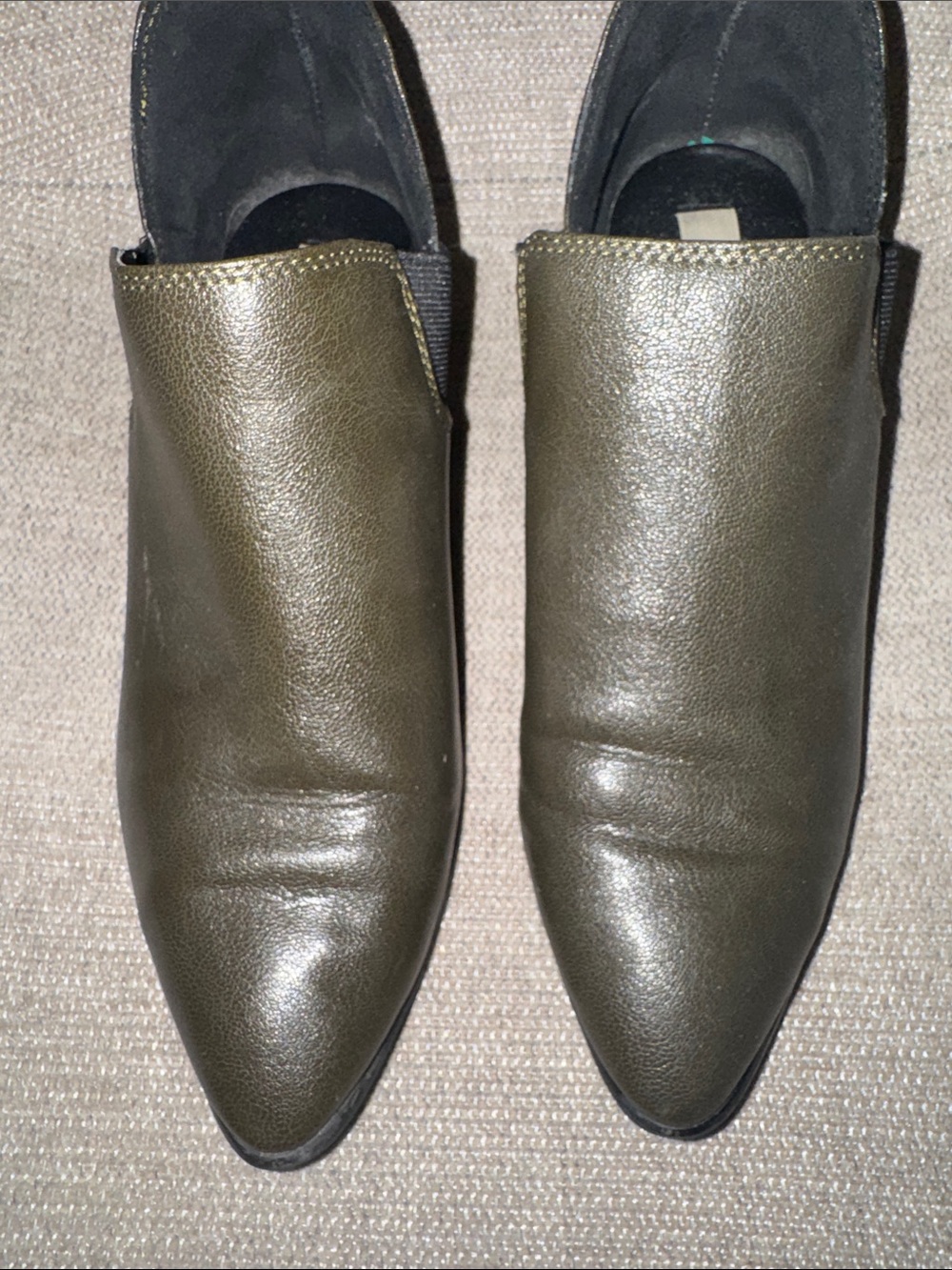 Matt & Nat Olive Green Pointed Slip-On Booties - Picture 4 of 9